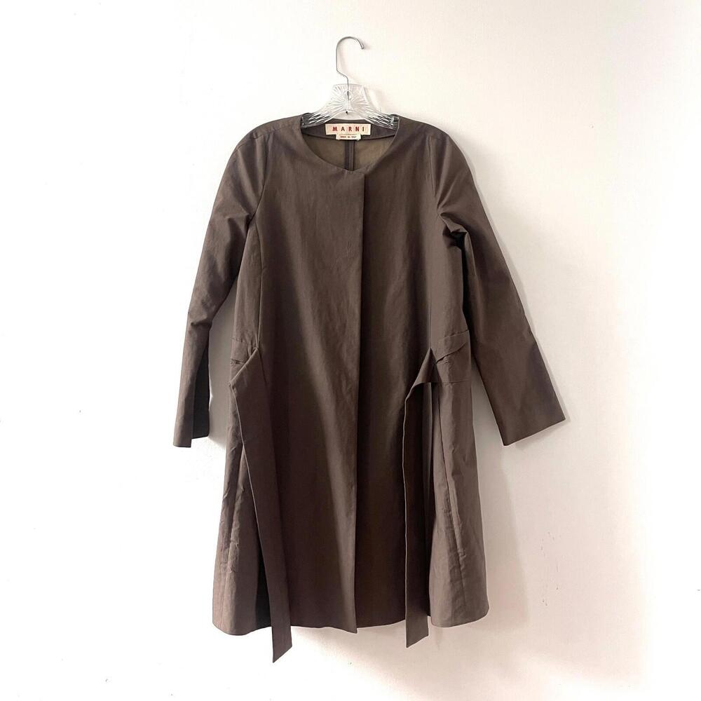 Marni Cotton Belted Trench Coat Size 42